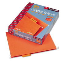 Smead Letter 1/5 Tab Hanging File Folders, Orange, 25/Box