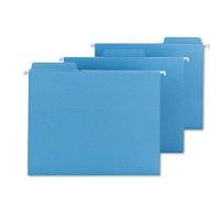 Smead Fastab Letter Hanging File Folders, Blue, 20/Box