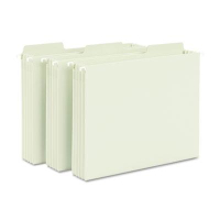 Smead Fastab Letter 3-1/2" Expanding Box Bottom Hanging File, Moss, 9/Box