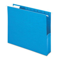 Smead Letter 2" Expanding Box Bottom Hanging File, Sky Blue, 25/Box
