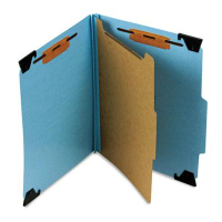 Smead 4-Section Letter 23-Point Pressboard Hanging Classification Folder, Blue, Each