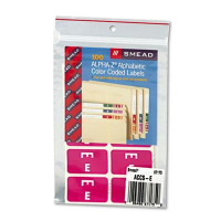 Smead 1" x 1-3/5" Letter "E" Color-Coded Second Letter Labels, Purple, 100/Pack