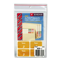 Smead 1" x 1-3/5" Letter "J" Color-Coded Second Letter Labels, Yellow, 100/Pack