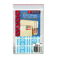 Smead 1" x 1-3/5" Letter "Q" Color-Coded Second Letter Labels, Light Blue, 100/Pack