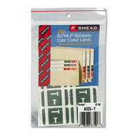 Smead 1" x 1-3/5" Letter "T" Color-Coded Second Letter Labels, Gray, 100/Pack