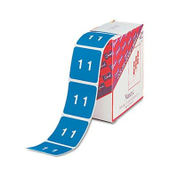 Smead 1-1/2" x 1-1/2" Number "1" Single Digit End Tab Labels, White-on-Light Blue, 250/Roll