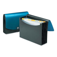 Smead 12-Pocket Letter Expanding Poly File with Closure, Black/Blue