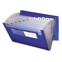 Smead 12-Pocket Letter Expanding File with Closure, Blue/Clear