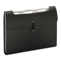 Smead 12-Pocket Letter Indexed Expanding Wallet with Closure, Black