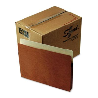 Smead Letter 1-3/4" Expanding Straight Tab Drop-Front File Pocket, Redrope, 50/Box
