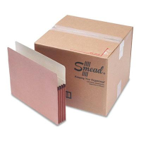 Smead Letter 3-1/2" Expanding Straight Tab Drop-Front File Pocket, Redrope, 50/Box