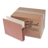 Smead Letter 5-1/4" Expanding Straight Tab Drop-Front File Pocket, Redrope, 50/Box