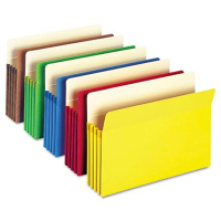 Smead Letter 3-1/2" Expanding Straight Tab File Pocket, Assorted, 5-Pack