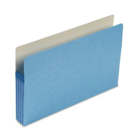 Smead Legal 3-1/2" Expanding Straight Tab File Pocket, Blue