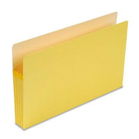 Smead Legal 3-1/2" Expanding Straight Tab File Pocket, Yellow