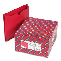 Smead Double-Ply Tab 2" Expansion Letter File Jackets, Red, 50/Box