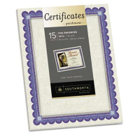 Southworth 8-1/2" x 11", 24lb, 15-Sheets, Ivory Foil-Enhanced Parchment Certificates