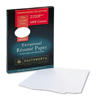 Southworth 8-1/2" x 11", 32lb, 100-Sheets, White Wove Cotton Resume Paper