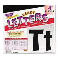 Trend Ready Letters 4" H Black Playful Combo Set, 216/Set