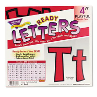 Trend Ready Letters 4" H Red Playful Combo Set, 216/Set