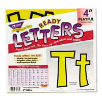 Trend Ready Letters 4" H Yellow Playful Combo Set, 216/Set