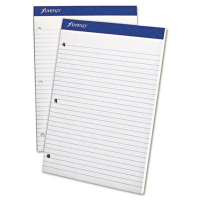 Ampad 8-1/2" X 11-3/4" 100-Sheet Legal Rule Double Sheet Pad, White Paper