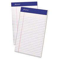 Ampad 5" x 8" 50-Sheet 12-Pack Jr. Legal Rule Perforated Pads, White Paper