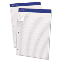 Ampad 8-1/2" X 11-3/4" 100-Sheet Narrow Rule Double Sheet Pad, White Paper
