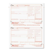 TOPS 8-1/2" x 5" Carbonless W-2 Tax Form Kit, 24-Forms & Envelopes