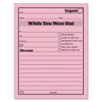 TOPS 4-1/4" x 5-1/2" 50-Page Pink Message Pad, 12-Pack
