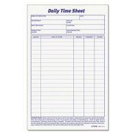 TOPS 5-1/2" x 8-1/2" 2-Pack Daily Time and Job Form, 100-Forms