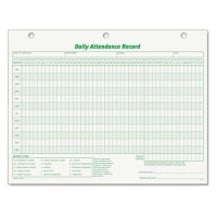 TOPS 8-1/2" x 11" Daily Attendance Card, 50-Forms