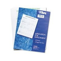 TOPS 8-1/2" x 11" Comprehensive Employee Application Form, 25-Forms