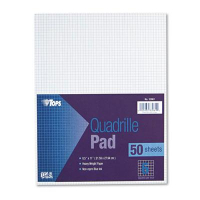 TOPS 8-1/2" X 11", 50-Sheet, 6 Sq. Quadrille Rule Pad