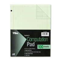 TOPS 8-1/2" X 11" 100-Sheet 5 Sq. Quadrille Rule Computation Pad