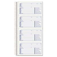 TOPS 5" x 2-3/4" 50-Page 2-Part Spiralbound Message Book, 200-Forms