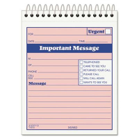 TOPS 5-1/2" x 4-1/4" 50-Page Telephone Message Book with Fax Section