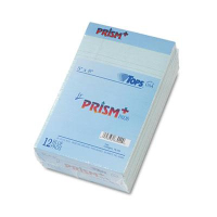 TOPS Prism 5" X 8" 50-Sheet 12-Pack Jr. Legal Rule Notepads, Blue Paper