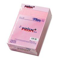 TOPS Prism 5" X 8" 50-Sheet 12-Pack Jr. Legal Rule Notepads, Pink Paper