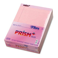 TOPS Prism 8-1/2" X 11-3/4" 50-Sheet 12-Pack Legal Rule Notepads, Pink Paper