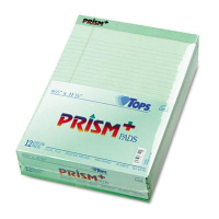 TOPS Prism 8-1/2" X 11-3/4" 50-Sheet 12-Pack Legal Rule Notepads, Green Paper
