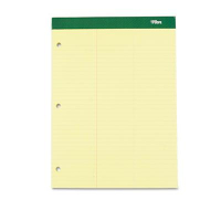 TOPS 8-1/2" X 11-3/4" 100-Sheet Double Docket Letter Rule Pad, Canary Paper