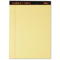 TOPS 8-1/2" X 11-3/4" 50-Sheet 12-Pack Legal Rule Perforated Notepads, Canary Paper