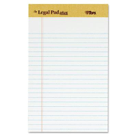 TOPS 5" X 8" 50-Sheet 12-Pack Jr. Legal Rule Perforated Plus Pads, White Paper