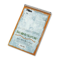 TOPS Second Nature 6" X 9" 70-Sheet Gregg Rule Recycled Notepad 