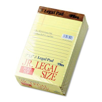 TOPS 5" X 8" 50-Sheet 12-Pack Jr. Legal Rule Perforated Pads, Canary Paper