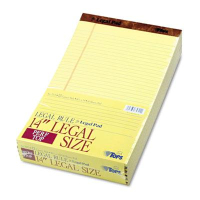 TOPS 8-1/2" X 14" 50-Sheet 12-Pack Legal Rule Perforated Pads, Canary Paper