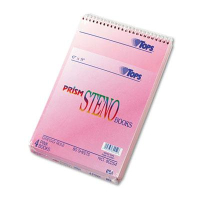 TOPS Prism 6" X 9" 80-Sheet 4-Pack Gregg Rule Steno Notepads, Pink Paper
