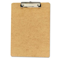 Universal 1/2" Capacity 8-1/2" x 12" 6-Pack Low-Profile Recycled Clipboard, Brown