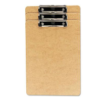 Universal 1/2" Capacity 8-1/2" x 14" 3-Pack Low-Profile Recycled Clipboard, Brown